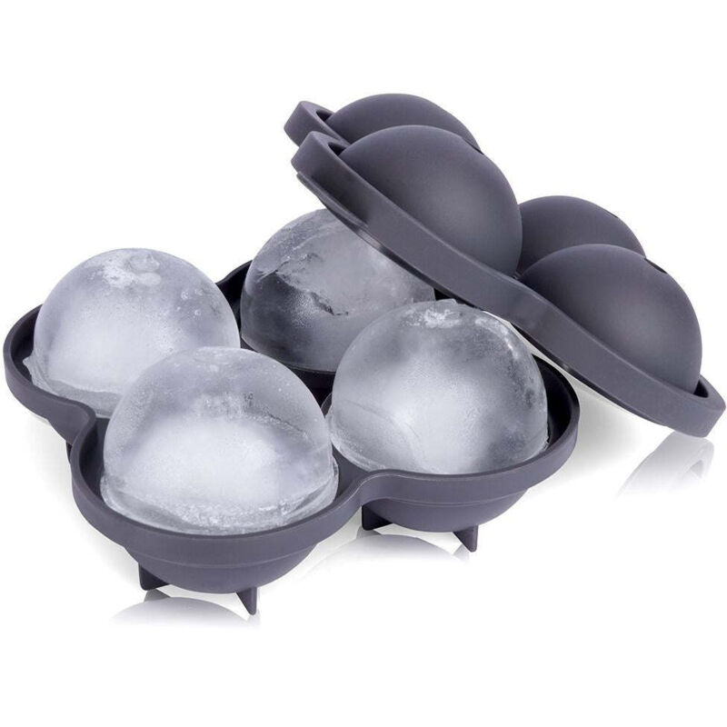 Peragashop Form Für Vier Große Eiskugeln, 8 Cm, Schwarzer Thermoplast