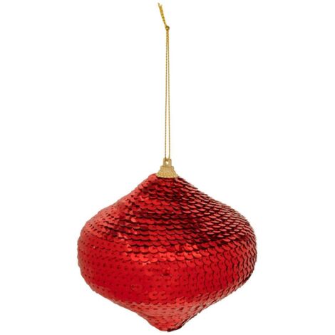 Forma de cebolla con lentejuelas de poliestireno D.10cm rojo - Feeric lights & christmas
