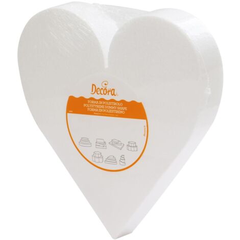 FORMA POLISTIROLO CUORE HEART TORTE DECORA TORTA PIANI CAKE DESIGN 20X5 CM
