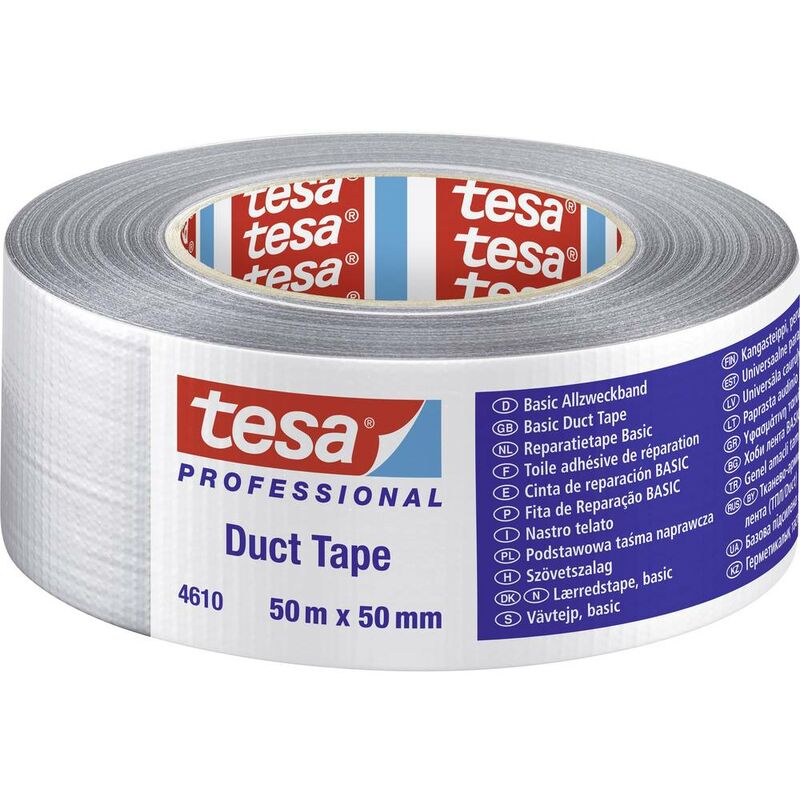Image of tesa Tesa 04610-00000-00 Nastro in tessuto tesa® Professional Argento (L x L) 50 m x 50 mm 1 pz.