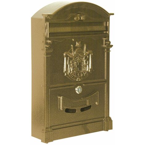 Format de magazine sur boîte aux lettres en aluminium 26x9xh41 Villa Italia Brixo gold