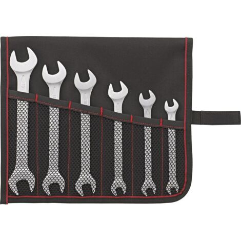 FORMAT Doppelmaulschlüssel-Set DIN3110 7-19mm 6-teilig in Rolltasche