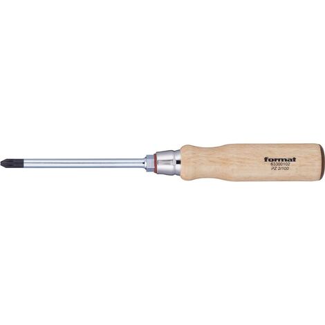 FORMAT Kreuzschlitz-Schraubendreher Pozidriv mit Holzheft PZ 2x100mm