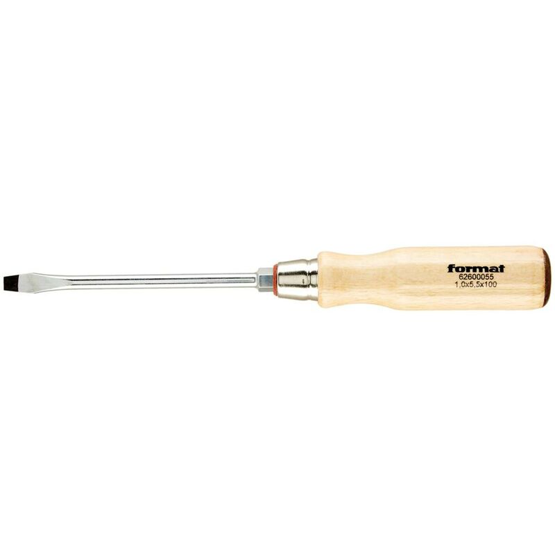Schraubendreher Mit Holzheft Schlitz 5, 5x1x100mm Format