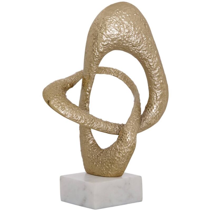 Objet déco Dana 21x12,5x34,5cm marbre et aluminium doré - Atmosphera créateur d'intérieur
