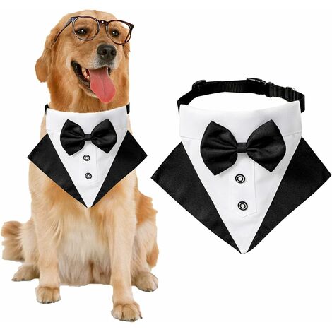 2pcs / Kit Habillé Costume Smoking Mariage Vêtement Pour Moyen Grand Chien  