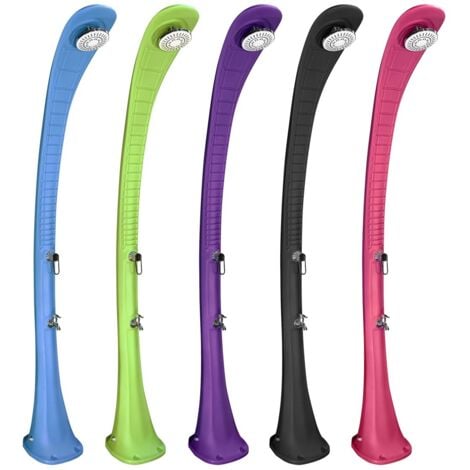 POOLSTAR Formidra Cobra 32L 217x30x34cm Ducha Solar Exterior - Enjuagador de Pies - Calefacción Solar - Polietileno Reciclable - Color Azul