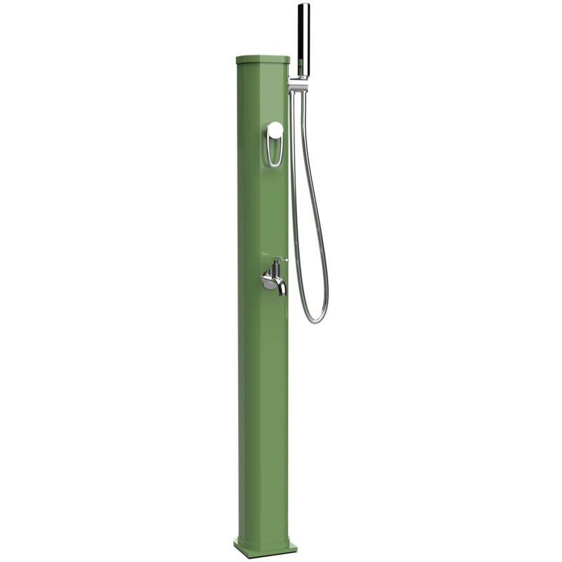 Jolly Go Formidra 20l 24x26x120cm Solar Outdoor Dusche - Aluminium - Abnehmbare Handbrause, Mischbatterie Und Fußspülung