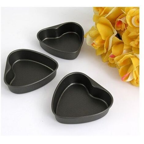 Formine dolci forma cuore in teflon 9 cm 3 pezzi