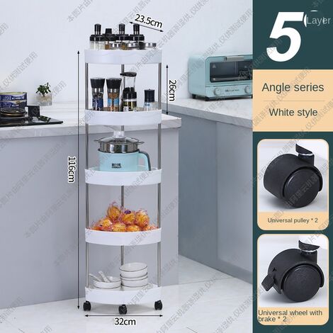 Formwell-carrito de almacenamiento delgado con ruedas, carro de almacenamiento de cocina rodante, ABS/acero inoxidable para lavandería/baño/Cocina,CHINA,Triangle 5 tiers