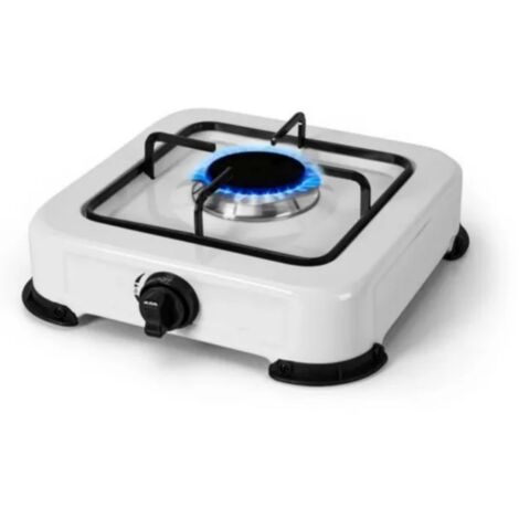 Fornello a Gas 1 Fuoco Smaltato con Coperchio Nero
