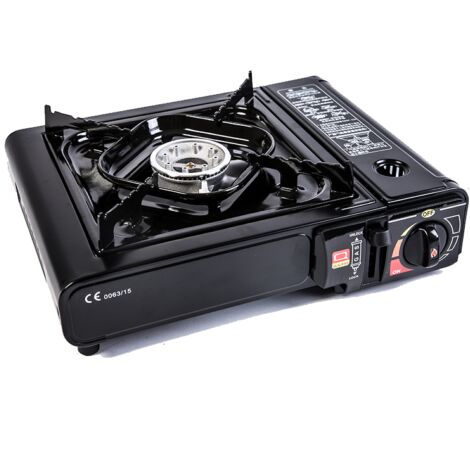 Fornello a gas da campeggio portatile con valigetta 2200 W temperatura regolabile