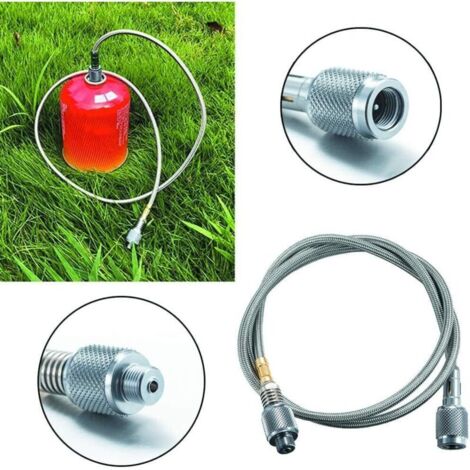 Fornello da campeggio portatile - Adattatore piatto per tubo del gas - Convertitore per esterni - 107 x 1,9 x 1,9 cm.