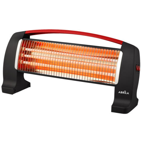 Fornello elettrico al quarzo edipo 1200w nero/rosso 3 potenze antiribaltamento 24x50x13 cm