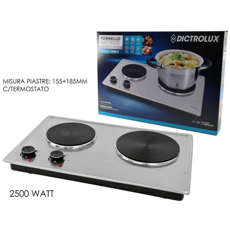 Trade Shop - elektroherd mit doppelthermostat 2500 watt für camping 873801 -