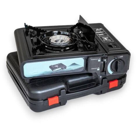 Fornello singolo 2200W portatile da campeggio con accensione a cartuccia gas e valigetta Etna