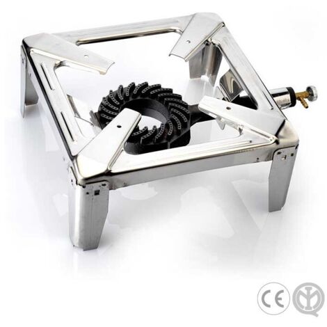 Phönix Domino-ST Piano Cottura A Gas In Acciaio Inox, 2 Fuochi Con Inserti Wok In Ghisa - Per Gas Naturale/Propano