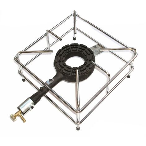 FORNELLONE GAS TELAIO INOX CROMATO 40X40 BRUCIATORE IN GHISA DA 8,5KW