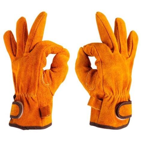 Forniture di protezione e sicurezza per la prevenzione dei disastri Guanti protettivi in pelle di mucca per barbecue e lavori all'aperto
