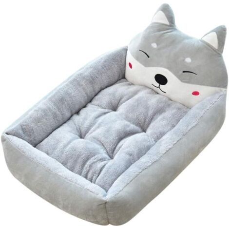 Forniture per animali domestici Cuscino per letto per cani con cartoni animati Cuscino per cani rimovibile e lavabile Grigio S