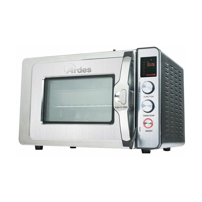 Ardes - AR6430PR Forno a Pressione carlomagno 30 Litri in Acciaio Inox 2 in 1 Statico e Pressione Girarrosto Display Led 9 Programmi di Cottura 1500W