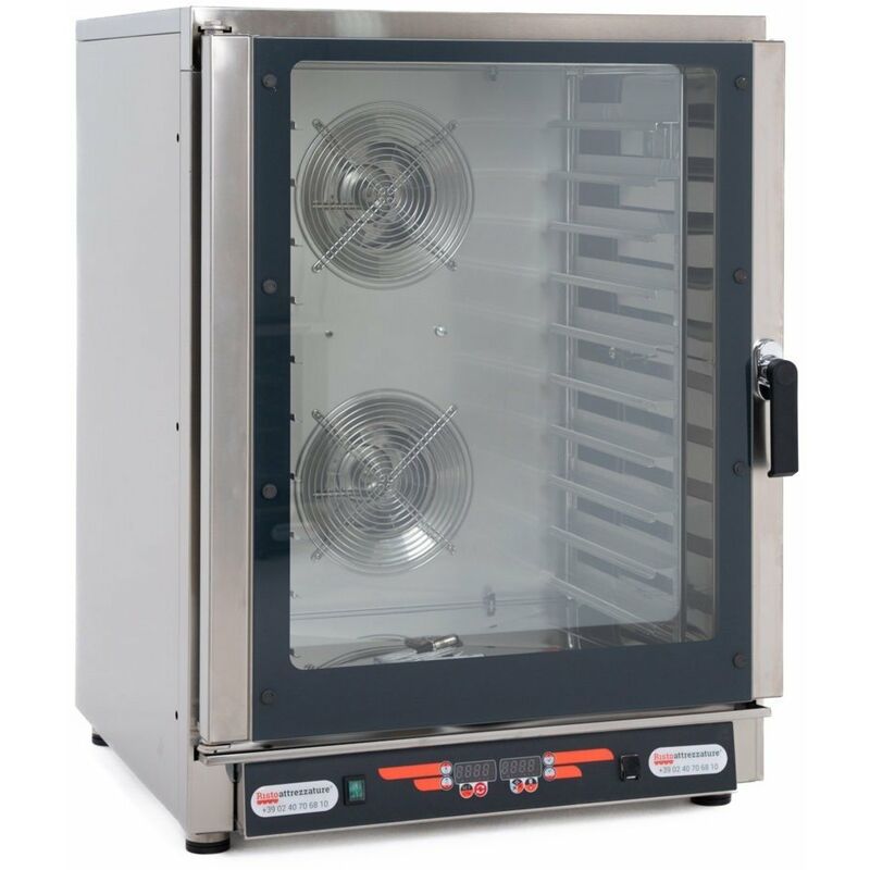 Image of Forno Elettrico Digitale Ventilato a Convezione - in Acciaio Inox, Ideale per Uso Professionale - Affidabile e Sicuro - fino a 10 teglie