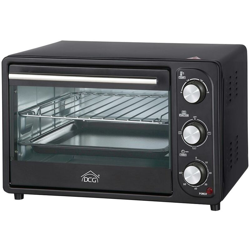 Image of DCG - Forno Elettrico 16 Litri 1200W Con Timer Fornetto Scalda Tutto Nero MB9803N