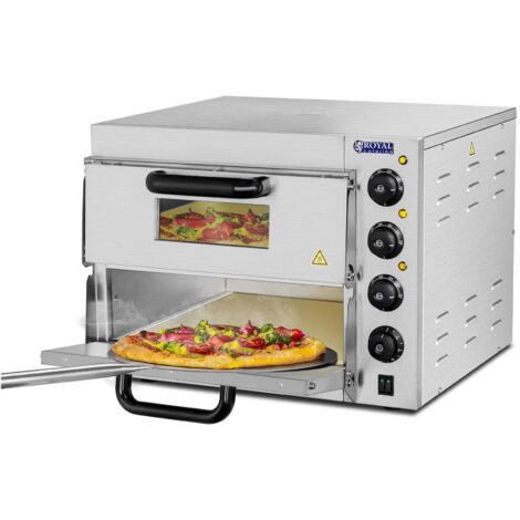 50-350 °C 1 camera per pane adatto per uso domestico e commerciale 2 kW in acciaio inox Futchoy Forno elettrico per pizza patate torte e dolci da 12-14 