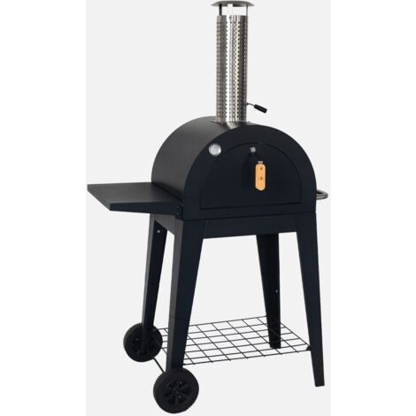 Forno per pizza da esterno a carbonella con ruote