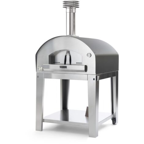 forno pizza a gas con carrello fontana "marinara" colore antracite 5 pizze