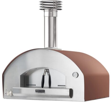 forno pizza a gas fontana "mangiafuoco" colore rosso 4 pizze