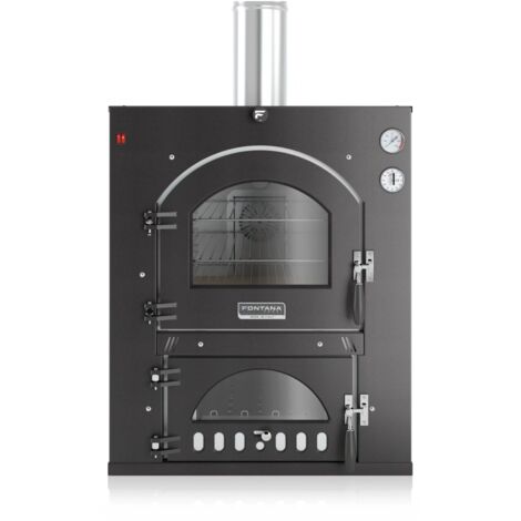 forno pizza a legna ad incasso fontana "inc qv 57x45" colore antracite 1 pizza