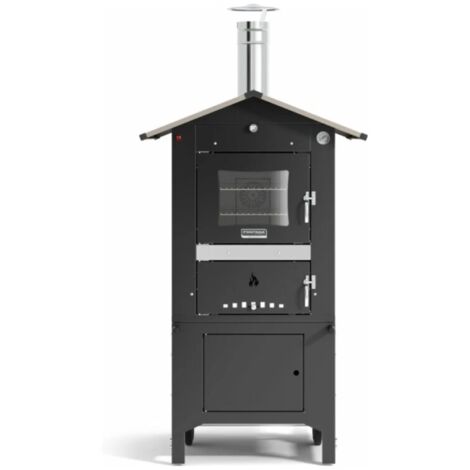 forno pizza a legna fontana "people 80x45" colore antracite 2 pizze