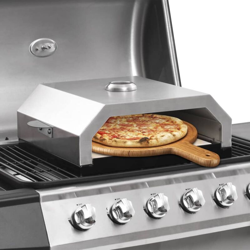 Forno Pizza con Piastra Ceramica per Barbecue a Gas e Carbone Vidaxl 5090