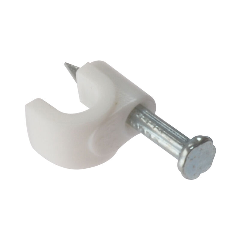 RCC56W Cable Clip Round White 5-6mm Box 100 FORRCC56W - Forgefix