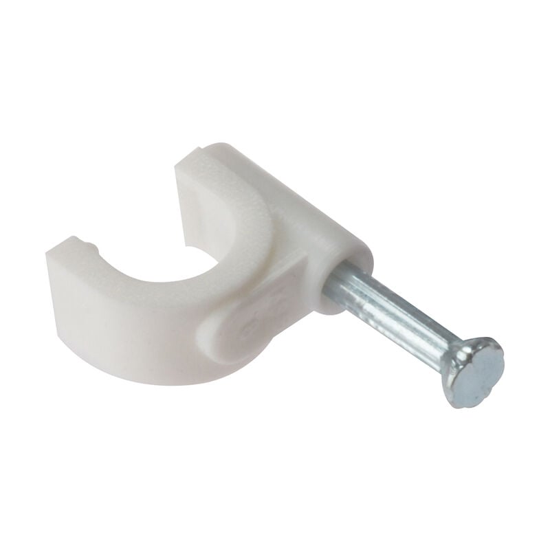 RCC78W Cable Clip Round White 7-8mm Box 100 FORRCC78W - Forgefix