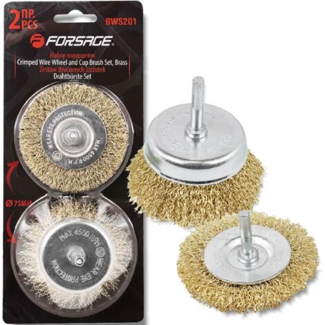 FORSAGE Set di SPAZZOLE morbide per TRAPANI 2 pezzi 75mm