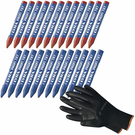 Forstkreide Set - 12x Kreide rot + 12x Kreide blau für Holz Markierung - Forst Zubehör Wald