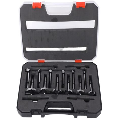 Forstner – Set di punte da trapano con gambo tondo da 10 mm, multi-scanalate, da 1/4 a 1 5/8 di pollice, punte HCS per la lavorazione del legno e l'artigianato