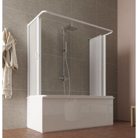 Forte - Box Vasca Delta 70-50 X 170-140 X 70-50 Angolare A Soffietto  - Apertura Totale A Due Porte - H.150 Cm - Serie Colibri - Articolo: Bp230