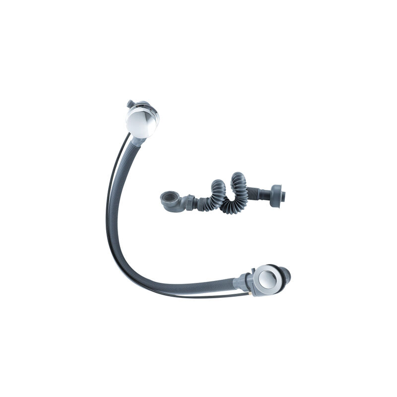 Calvi Bonde de baignoire apparente - commande rotative et remplissage intégré - bonde allongée - finition chromée - Fortifura