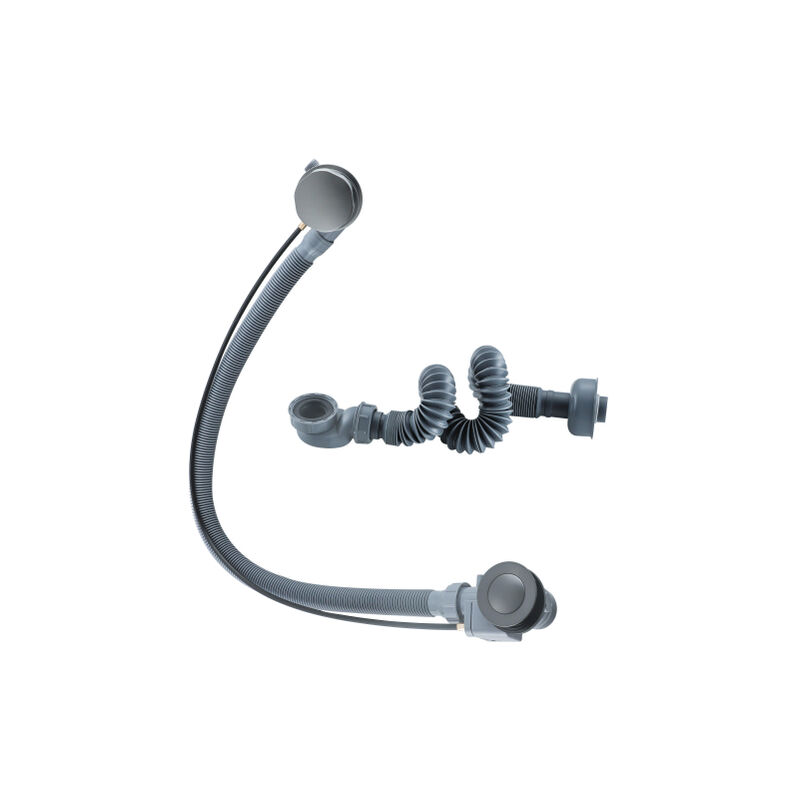 Calvi Bonde de baignoire apparente - commande rotative et remplissage intégré - bonde allongée - finition gunmetal - Fortifura