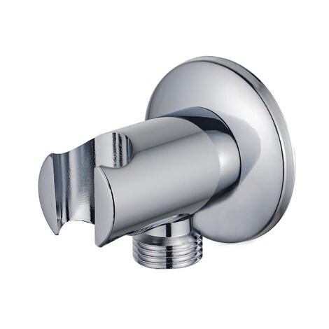 Fortifura Calvi Coude pour flexible de douche avec rosace ronde Chrome