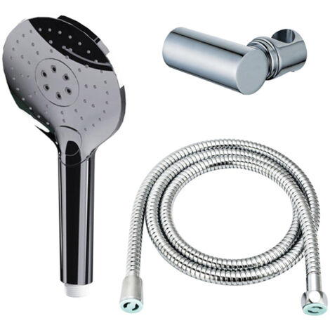 Fortifura Calvi Douchette à main - Ø12 cm - rond - 3 jets - avec support - flexible anti torsion - 150 cm - chrome