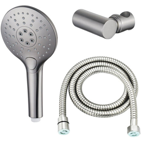 Fortifura Calvi Douchette à main - Ø12 cm - rond - 3 jets - avec support - flexible anti-torsion - 150 cm - inox brossé PVD