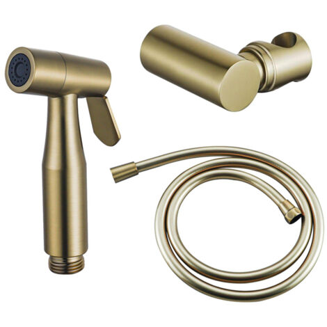 Fortifura Calvi ensemble bidet - douchette - tuyau de 150 cm - support – Laiton brossé