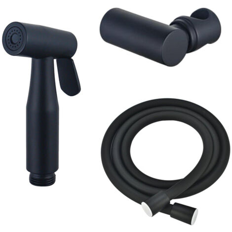 Fortifura Calvi ensemble bidet - douchette - tuyau de 150 cm - support – Noir mat