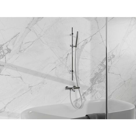 Fortifura Calvi Mitigeur baignoire - avec barre curseur - douchette stick - flexible lisse - chrome