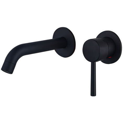 Fortifura Calvi Mitigeur lavabo encastrable 2 trous partie encastrable inclus Noir mat
