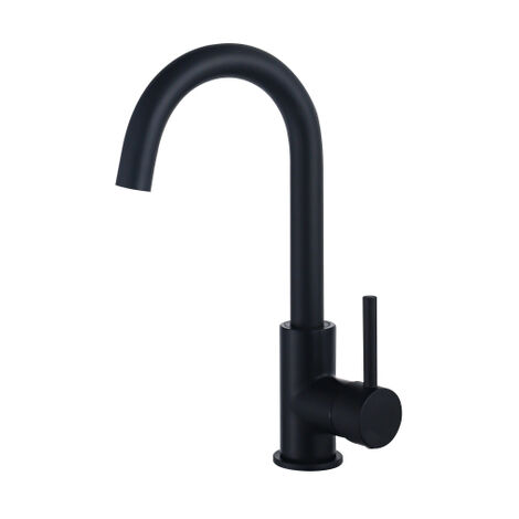 Fortifura Calvi Mitigeur lavabo rehaussé avec bec rotatif Noir mat